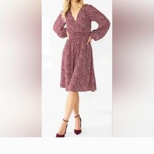 Draper James Burgundy Long Sleeve Dress